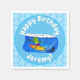 Servilleta De Papel Funny personalizado de surf con lagarto frito