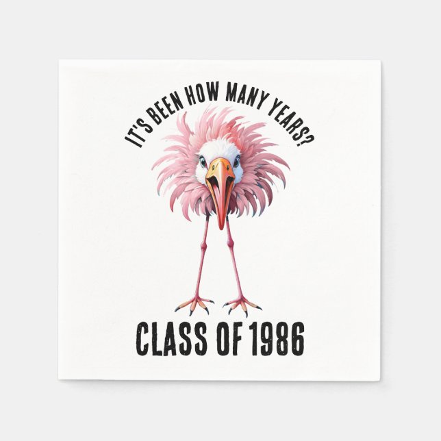 Servilleta De Papel Funny Personalizado Flamingo School School Class R (Anverso)