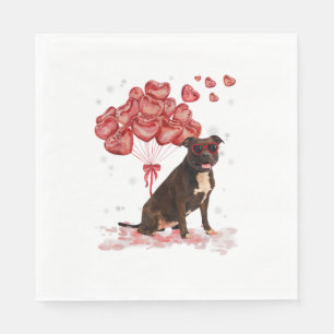 Servilleta De Papel Funny Pitbull Día de San Valentín Perro Papá Mamá 