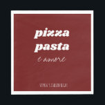 Servilleta De Papel Funny Pizza Pasta Amore Red Italiana Cocina<br><div class="desc">Funny Pizza Pasta Amore Red Italiana Kitchen Napkins para una noche de pasta,  noche de citas o noche italiana. Personalizar con el texto que elija o elimine para dejar espacio en blanco. ¡Se pueden cambiar todos los colores!</div>