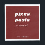 Servilleta De Papel Funny Pizza Pasta Amore Red Italiana Cocina<br><div class="desc">Funny Pizza Pasta Amore Red Italiana Kitchen Napkins para una noche de pasta,  noche de citas o noche italiana. Personalizar con el texto que elija o elimine para dejar espacio en blanco. ¡Se pueden cambiar todos los colores!</div>