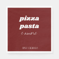 Funny Pizza Pasta Amore Red Italiana Cocina