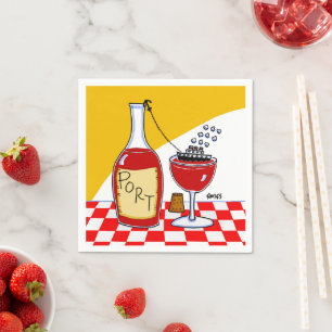 Servilleta De Papel Funny Port Wine Tasting Fiesta Personalizado