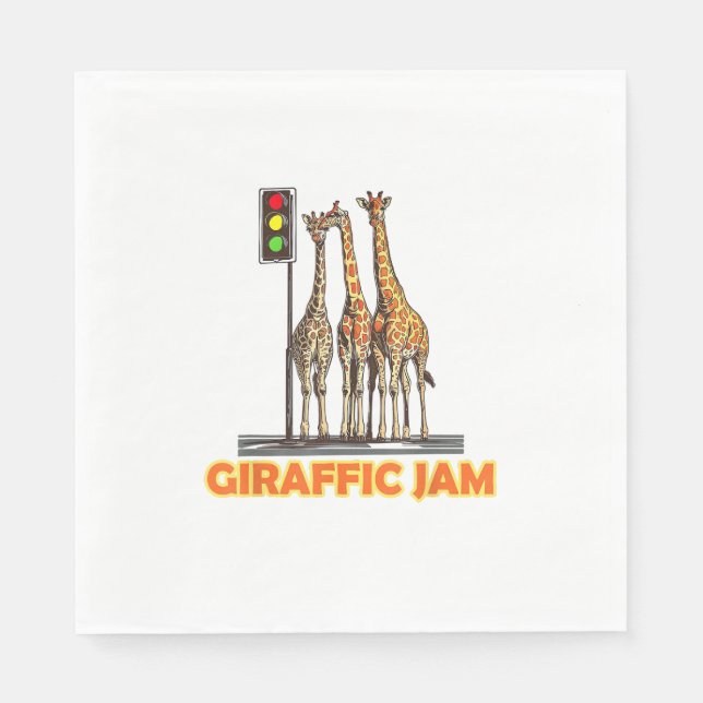 Servilleta De Papel Funny Pun Giraffe Jam (Anverso)