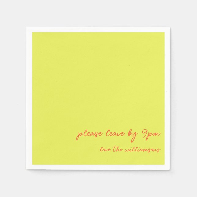 Servilleta De Papel Funny Quote Introvert Humor Custom Chartreuse (Anverso)