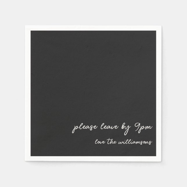 Servilleta De Papel Funny Quote Introvert Humor Custom Party Black  (Anverso)
