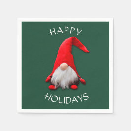 Servilleta De Papel Funny Red Gnome Navidades