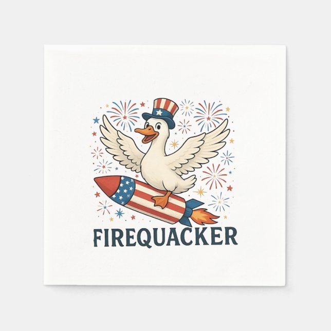 Servilleta De Papel Funny Rubber Duck Estados Unidos Patriotic Firequa (Anverso)