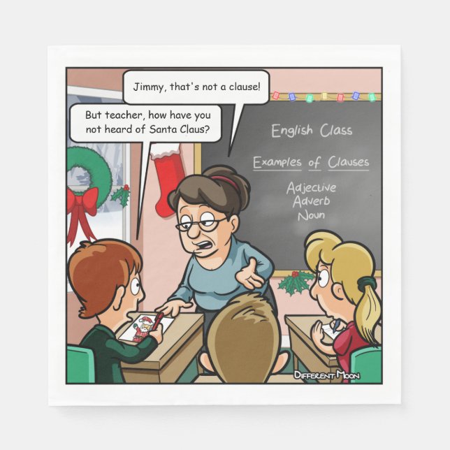 Servilleta De Papel Funny Santa Claus Pun Navidades Fiesta Napkins (Anverso)