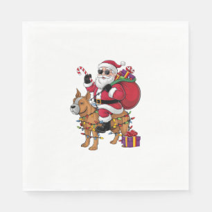 Servilleta De Papel Funny Santa Riding Staffordshire Bull Terrier Dog