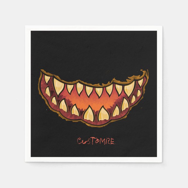 Servilleta De Papel Funny Scary Jack o'lantern Thunder_Cove (Anverso)