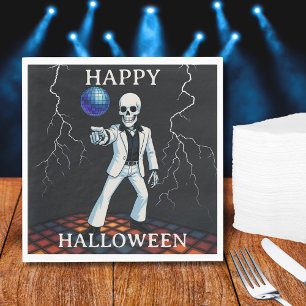 Servilleta De Papel Funny Skeleton obsesionó a disco con fiesta de Hal