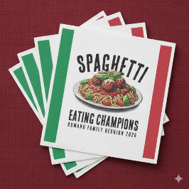 Servilleta De Papel Funny Spaghetti Eating Champions Family Reunion