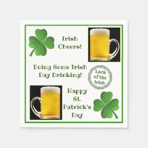 Servilleta De Papel Funny St. Patrick's Day cita a la cerveza Shamrock