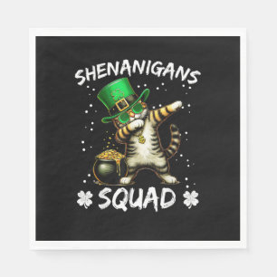 Servilleta De Papel Funny St Patricks Day Dabbing Cat St Paddy Shenani