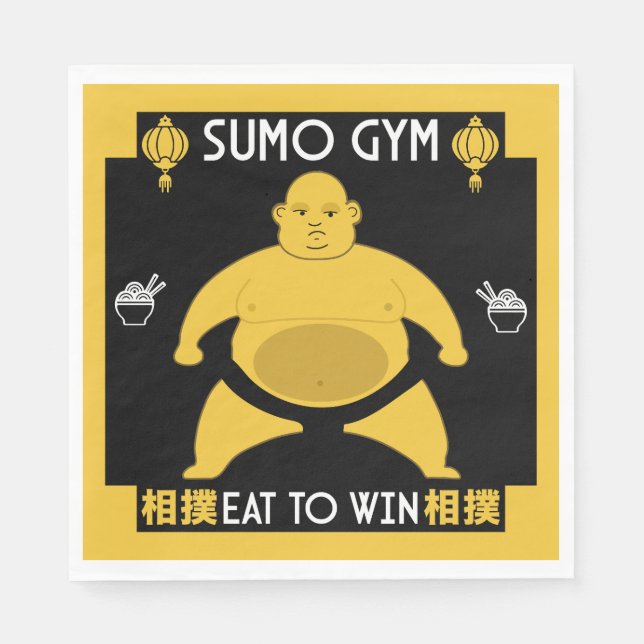 Servilleta De Papel Funny Sumo Wrestler (Anverso)