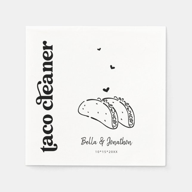 Servilleta De Papel Funny Taco Cleaner Boda Napkin (Anverso)