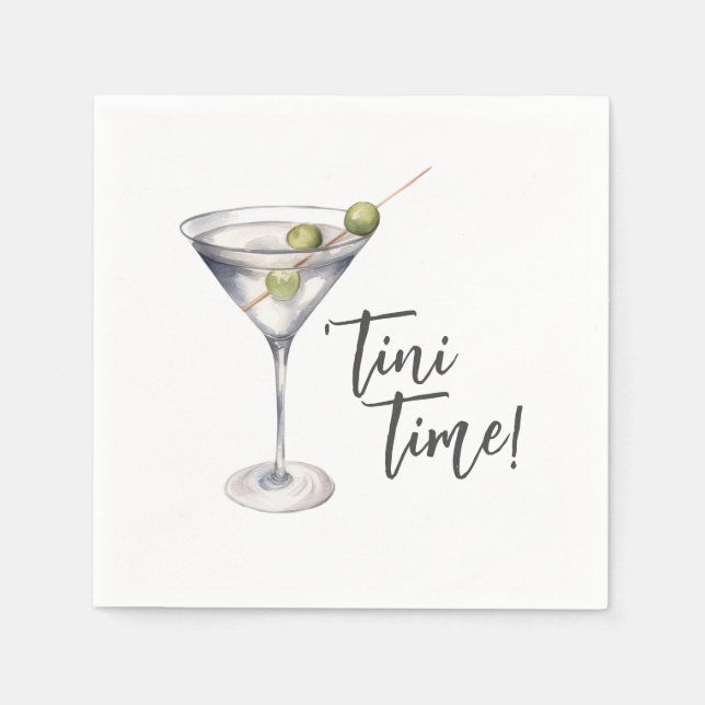 Servilleta De Papel Funny 'Tini Time Martini Cocktail (Anverso)