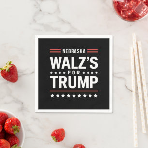 Servilleta De Papel Funny Trump Vance Walz para Trump Nebraska