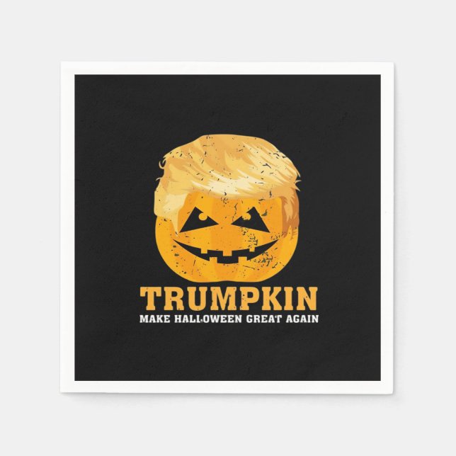Servilleta De Papel Funny Trumpkin vuelve a hacer grande a Halloween (Anverso)