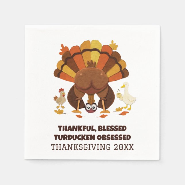 Servilleta De Papel Funny Turducken Thanksgiving (Anverso)