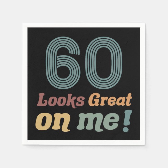 Servilleta De Papel Funny Vintage 60 cumpleaños (Anverso)