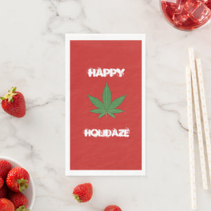 Servilleta De Papel Funny Weed Happy Holidaze Fiesta Napkins