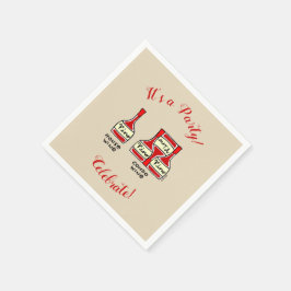 Servilleta De Papel Funny Wine Birthday Party Cartoon Paper Napkins