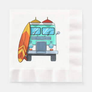Servilleta De Papel Furgoneta de surf tabla de surf palmeras surfista