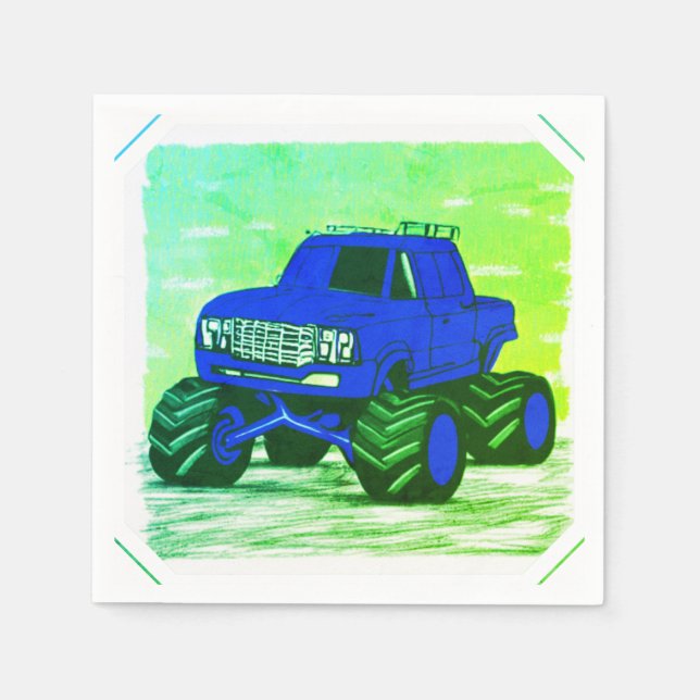 Servilleta De Papel Furia Azul: El Camión Monstruo (Anverso)