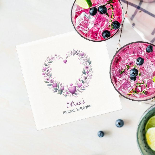 Servilleta De Papel Fuschia Corazón Floral Rosa Ducha Bridal (Subido por el creador)