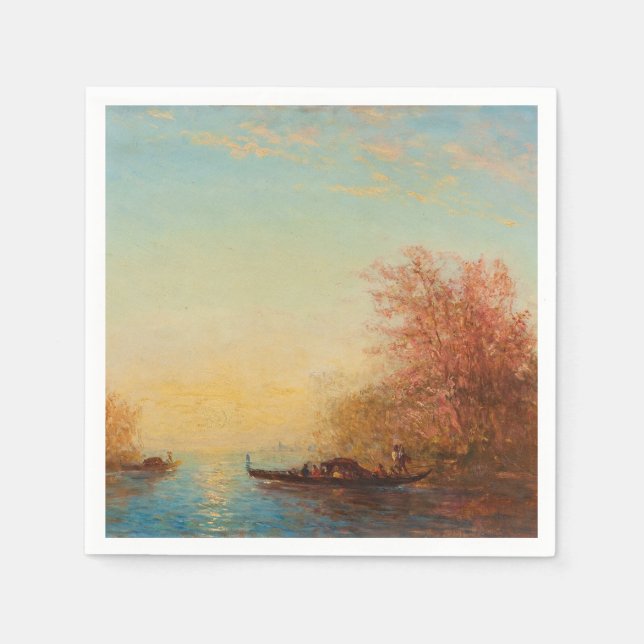 Servilleta De Papel Fusine, Alrededores de Venecia – Félix Ziem (Anverso)