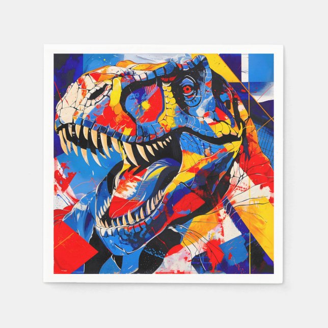 Servilleta De Papel Fusión de dinosaurios T-rex de Wild Retro (Anverso)