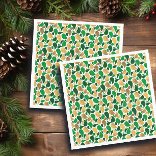 Servilleta De Papel Fusión de patrón de Purpurina verde y dorado