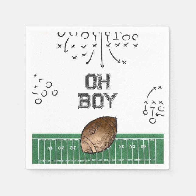 Servilleta De Papel Fútbol Baby Shower Napkins | Ducha de fútbol (Anverso)