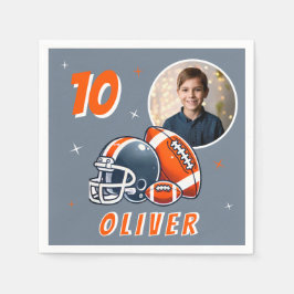 Servilleta De Papel Fútbol Ball Casco Personalizado Foto Cumpleaños