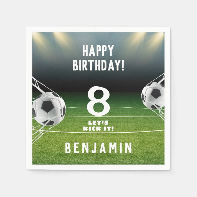 Servilleta De Papel Fútbol Ball Niños Deportivos Cumpleaños (Anverso)