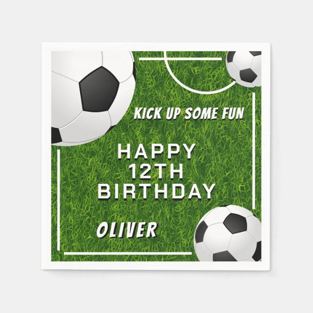 Servilleta De Papel Fútbol Baloncesto Grass Deportes Niños Cumpleaños (Anverso)