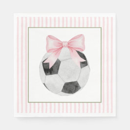 Servilleta De Papel Fútbol con raya rosa 