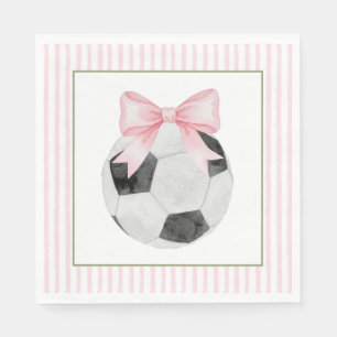 Servilleta De Papel Fútbol con raya rosa 