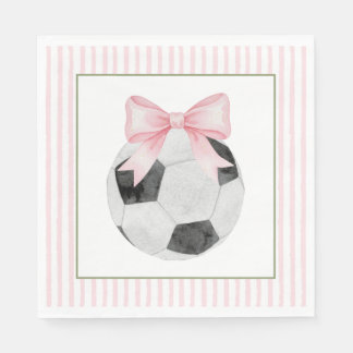 Servilleta De Papel Fútbol con raya rosa