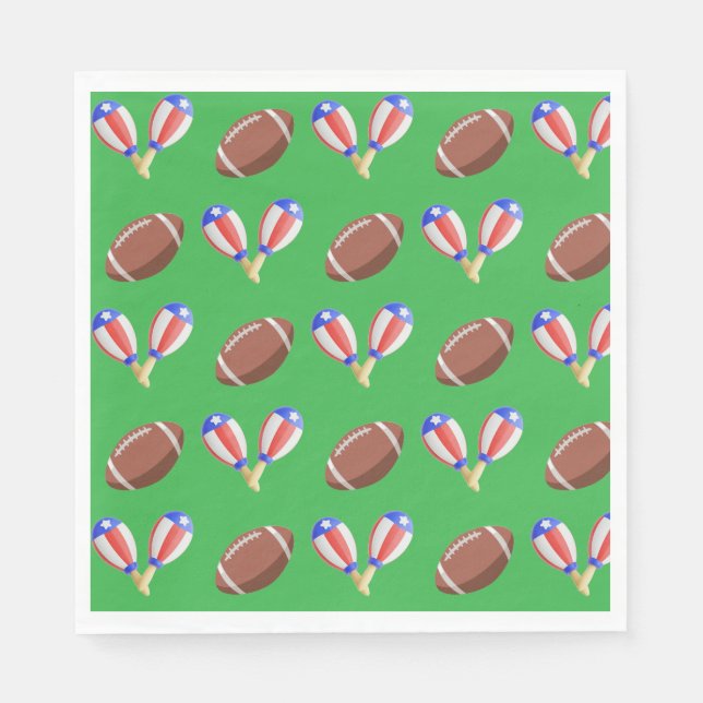 Servilleta De Papel Fútbol con tema latino (Anverso)