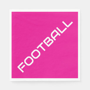 Servilleta De Papel Fútbol divertido texto blanco fondo rosa brillante