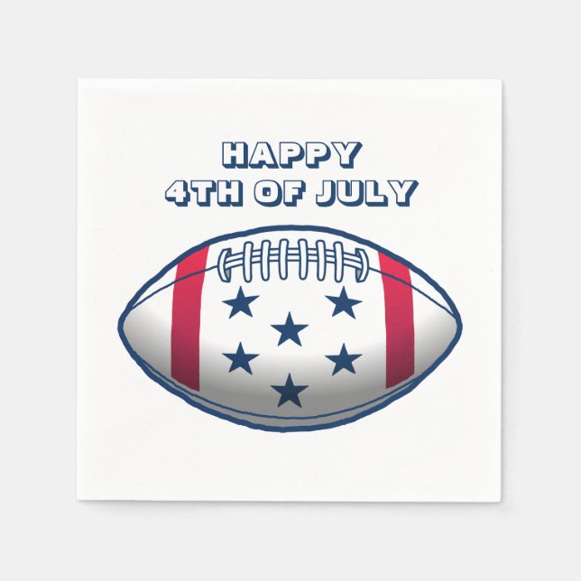 Servilleta De Papel Fútbol feliz 4 de julio (Anverso)
