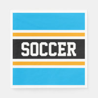 FÚTBOL Fun Bright Sky Blue Black Yellow Strips