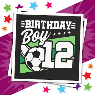 Servilleta De Papel Fútbol infantil de 12 años 12º niño de cumpleaños