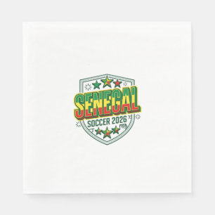 Servilleta De Papel Fútbol Senegal 2026 Fútbol Negrita Tipografía País