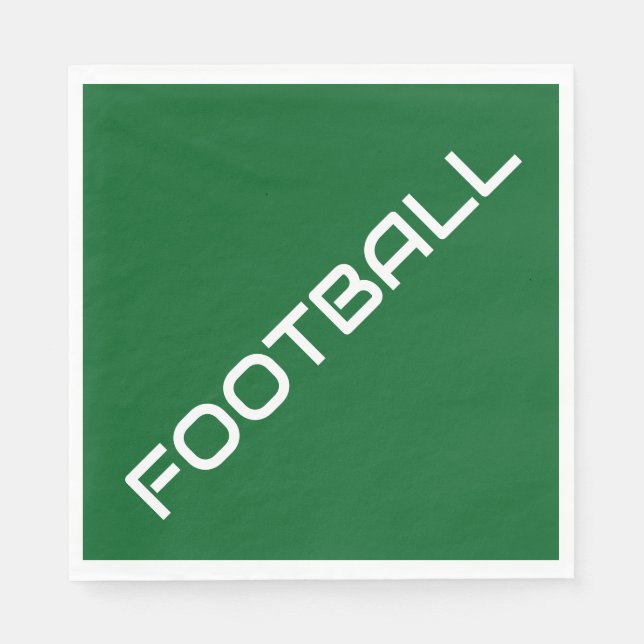 Servilleta De Papel FÚTBOL Texto Blanco Fondo Verde Bosque (Anverso)