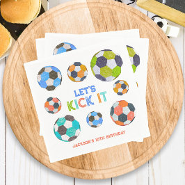 Servilleta De Papel Fútbol Vamos a patear niños cumpleaños