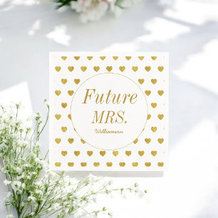 Servilleta De Papel Futura señora Gold White Bridal Shower